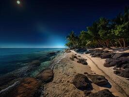 ai generado árbol por el Oceano generativo ai foto