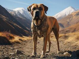 AI generated mastiff dog on blurred background Generative AI photo