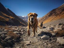 AI generated mastiff dog on blurred background Generative AI photo