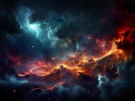 AI generated bright space nebula Generative AI photo