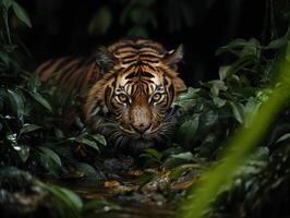 AI generated tiger in the wild Generative AI photo