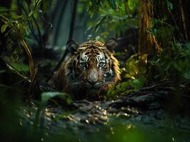 AI generated tiger in the wild Generative AI photo