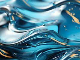 AI generated blue texture water splashes Generative AI photo