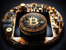 AI generated blockchain bitcoin cryptoindustry cryptocurrency Generative AI photo