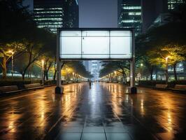 ai generado vacío sucio vallas publicitarias en el grande ciudad generativo ai foto