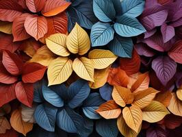 AI generated colorful leaves texture Generative AI photo