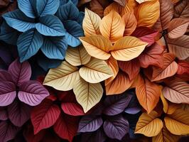 AI generated colorful leaves texture Generative AI photo