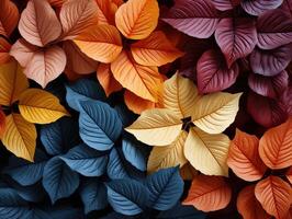 AI generated colorful leaves texture Generative AI photo