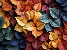 AI generated colorful leaves texture Generative AI photo