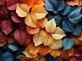 AI generated colorful leaves texture Generative AI photo
