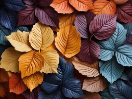 AI generated colorful leaves texture Generative AI photo