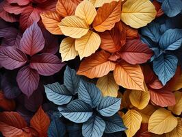 AI generated colorful leaves texture Generative AI photo