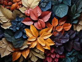 AI generated colorful leaves texture Generative AI photo
