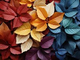 AI generated colorful leaves texture Generative AI photo