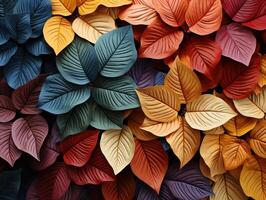 AI generated colorful leaves texture Generative AI photo