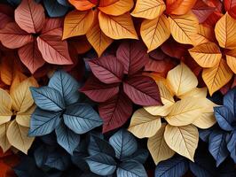 AI generated colorful leaves texture Generative AI photo