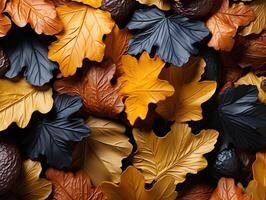 AI generated colorful leaves texture Generative AI photo