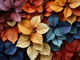 AI generated colorful leaves texture Generative AI photo
