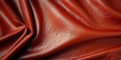 AI generated red leather texture Generative AI photo