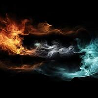 AI generated colorful smoke on a black background Generative AI photo