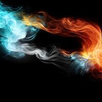 AI generated colorful smoke on a black background Generative AI photo