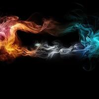 AI generated colorful smoke on a black background Generative AI photo