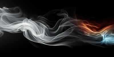 AI generated colorful smoke on a black background Generative AI photo