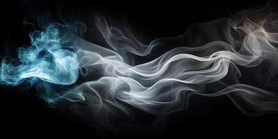 AI generated colorful smoke on a black background Generative AI photo