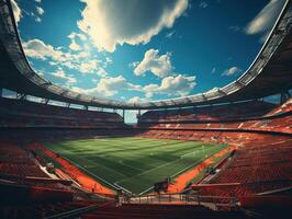 ai generado vacío al aire libre fútbol americano estadio generativo ai foto