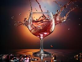 AI generated splashes of wine in glasses Generative AI photo