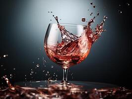 AI generated splashes of wine in glasses Generative AI photo