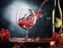 AI generated splashes of wine in glasses Generative AI photo