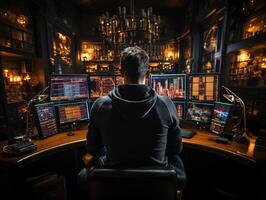 AI generated stock trader on the stock exchange crypto-industry cryptocurrency Generative AI photo