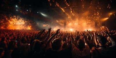 ai generado multitud de personas a un música concierto generativo ai foto