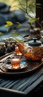AI generated Asian tea ceremony Generative AI photo