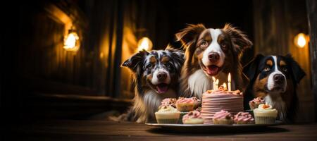 AI generated dogs Happy birthday Generative AI photo