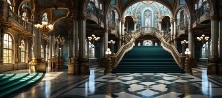 AI generated luxurious palace interiors Generative AI photo