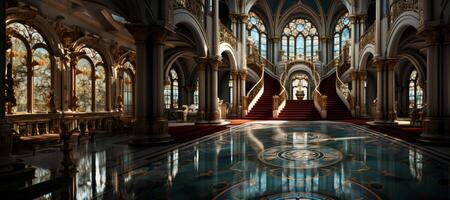 AI generated luxurious palace interiors Generative AI photo