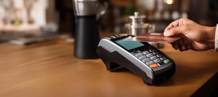 AI generated cashless payment via terminal Generative AI photo