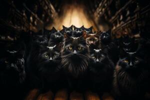 AI generated group portrait of cats Generative AI photo