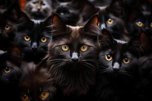 AI generated group portrait of cats Generative AI photo