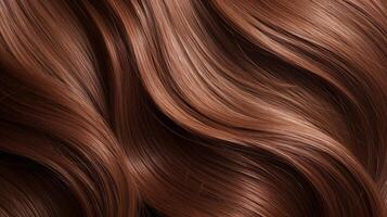 AI generated ultra shiny brunet hair swatch Generative AI photo