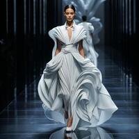 AI generated fashion show Fashion Podium Generative AI photo