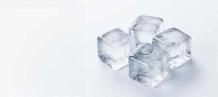 AI generated ice cubes on white background Generative AI photo