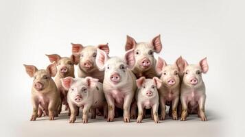 AI generated piglets on a white background Generative AI photo