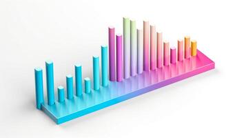 AI generated financial charts on white background Generative AI photo