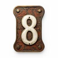 AI generated old door number eight Generative AI photo