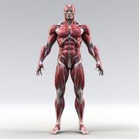 AI generated human muscular system model Generative AI photo