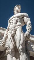 AI generated Marble statue of a muscular man Generative AI photo