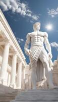 AI generated Marble statue of a muscular man Generative AI photo